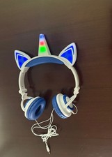 SoundLogic Blue Led Light- Up Unicorn Headphones