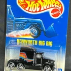 Vintage 1990s Hot Wheels Black Kenworth Big Rig 1:64 Diecast Truck #76 Saw Blade