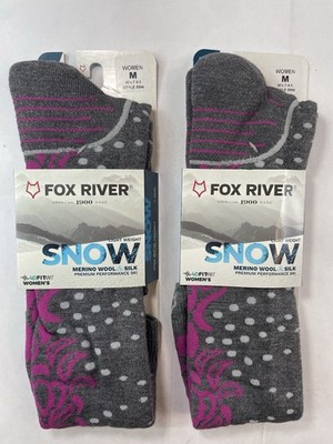 Fox River Socks 2-PACK Lightweight SNOW Thermolite Wick Dry Wool Sz Medium NWT