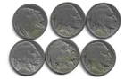 1917 and 1918 PDS  Restored Date Buffalo Nickels  (6 coins)- Free Shipping- A347