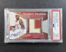 LEBRON JAMES PSA 9 2008 ULTIMATE VETERAN SIGNATURE MATERIALS PATCH AUTO 4/5