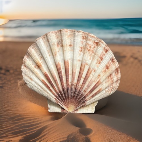 Beautiful 5” Flat Scallop Shell from Florida
