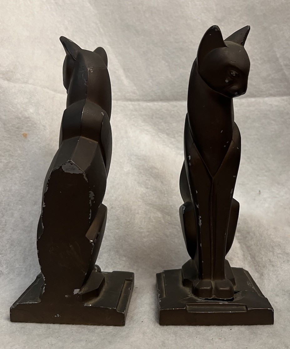 Frankart Cat Bookends Art Deco * As Found * | eBay