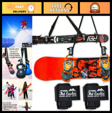 Ski  Snowboard Carrier Strap Set - 2 Pack Adjustable Shoulder Sling for All Age