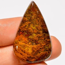 100 Natural Seam Agate Pear Shape Cabochon Gemstone 35 Ct. 33X21X5 mm GC-43777