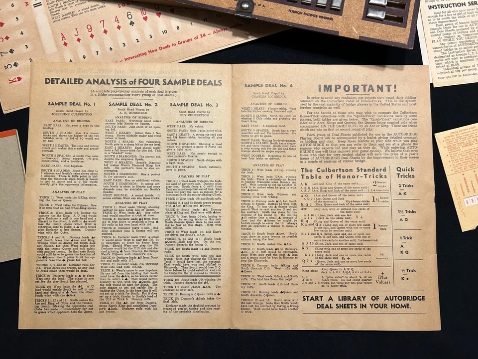 Vintage AUTOBRIDGE Playing Board (Learn how to play Bridge) VERY NICE - Image 4 of 4