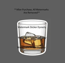 Whiskey Glass Sticker Waterproof Decal Bar Lounge Luxury Drink Bourbon Gift NEW