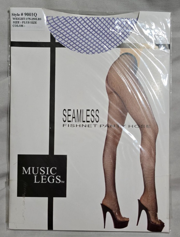Music Legs | Seamless Fishnet Pantyhose | Queen Size | Lavender/Purple