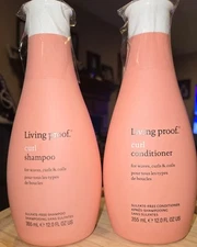 Living Proof Curl Shampoo & Conditioner FULL SIZE Set For Waves Curls Coils NEW 