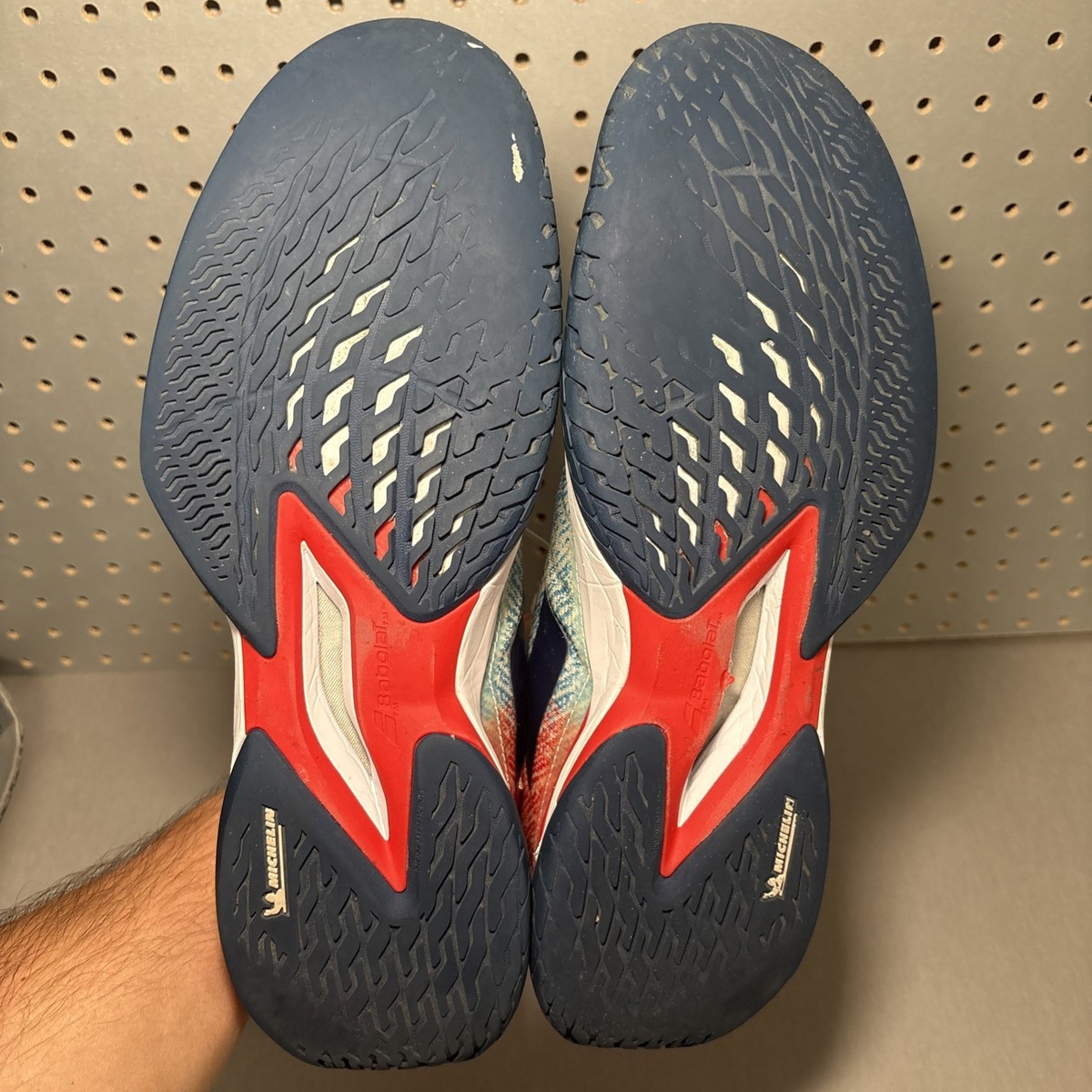 Babolat Men\'s Classic Red White Blue Jet Mach 3 All Court Tennis Shoes Size 12 Amazon.com: Babolat Men main image 4
