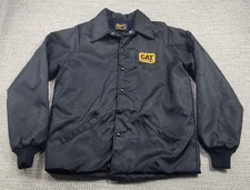 Vintage CAT Diesel Power Jacket Mens Medium Black Fleece Lined Swingster 80s