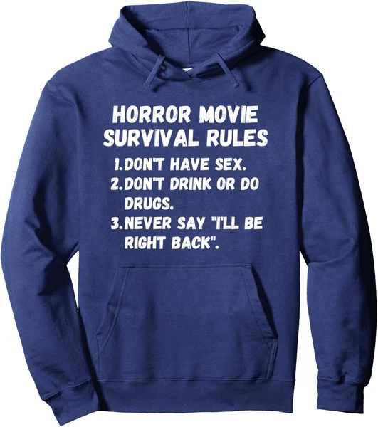 Horror Movie Survival Rules Funny Scary Movie Unisex Hooded Sweatshirt