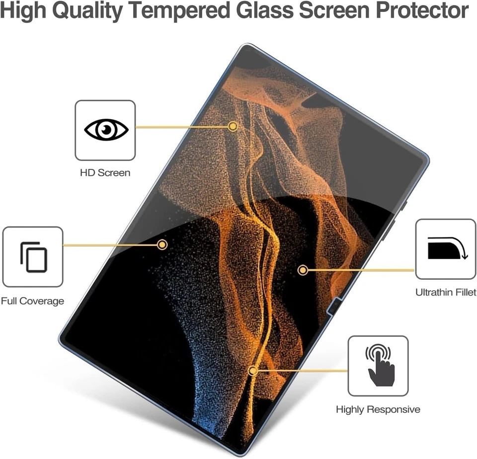 2 x Screen Protector For Samsung Galaxy Tab S10 S9 S8 ULTRA 14.6 Tempered Glass - Image 3 of 4