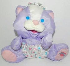 Vintage 1999 Fisher Price PUFFALUMP Plush Purple BABY cat Kitten