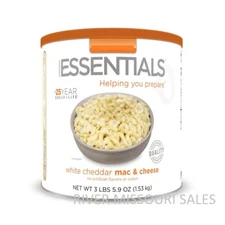 Essentials Cheddar Mac N Cheese Large #10 Cans Emergency Long Term Food 25 Year 