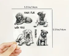 dog clear stamps card NEW Free Shipping
