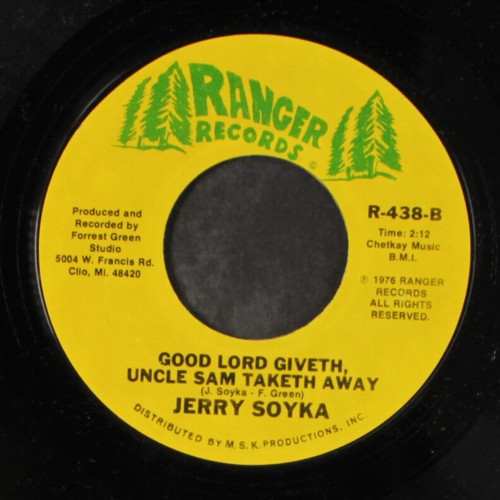 JERRY SOYKA: camel jockey / good lord giveth, uncle sam taketh away RANGER 7" - Picture 2 of 2