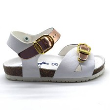 Scarpe da bambina estive sandali sandaletti per bimba in pelle bianco 22 25 26