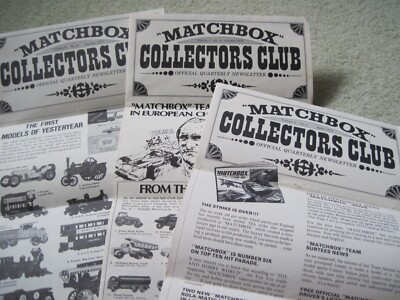 Matchbox Club 3 Original MATCHBOX CLUB Newsletters 1971-1973 Excellent Condition ...