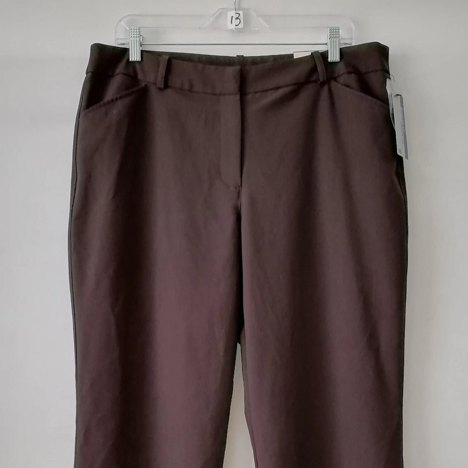 Nuevo con etiquetas Pantalón Worthington Mujer Marrón Chocolate Profundo Calce Moderno Talla 16 Foto 3 de 4