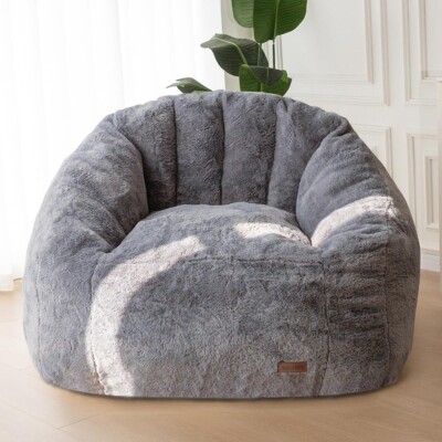 Giant Shell Bean Bag Sofa Memory Foam Living Room Chair Floor Sofa Soft Cover