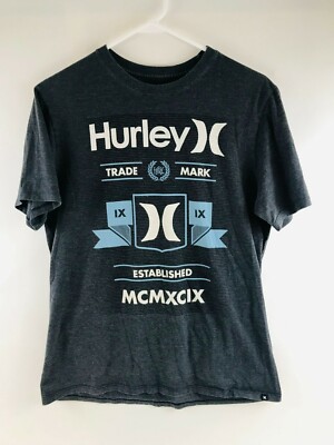 Hurley Trade Mark T-shirt Men's Size Medium Gray Established MCMXCIX (1999)