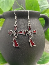 2  Silver-Tone Earring Set Retro Boho Dangle Drop New Free Ship Skeleton A2722