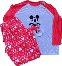 New Jammies for Your Families Holiday Disney Mickey Mouse 2-PC Sleep Set 3XB