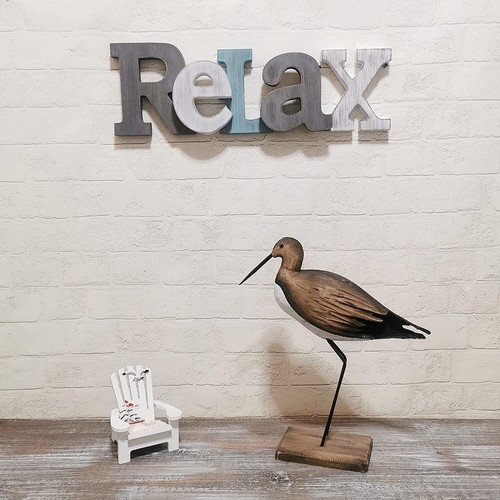 Wooden Relax Sign Aqua Hanging Block Letters Sign Rustic Freestanding Wood Sign - Picture 5 of 7