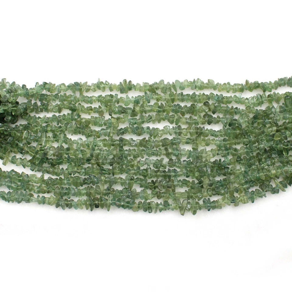 Natural Green Apatite Rough Uncut Chip Gemstone Freeform Nugget Beads 34 Inches - Image 4 of 4
