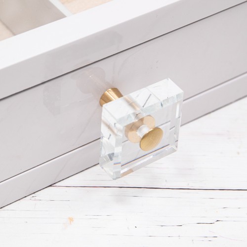 White Wooden Gloss 1 x Drawer Jewellery Ring Velvet Glass Window Display Box - Foto 2 di 5
