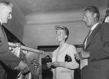 American film actress and singer Doris Day, shopping with Van J- 1955 Old Photo