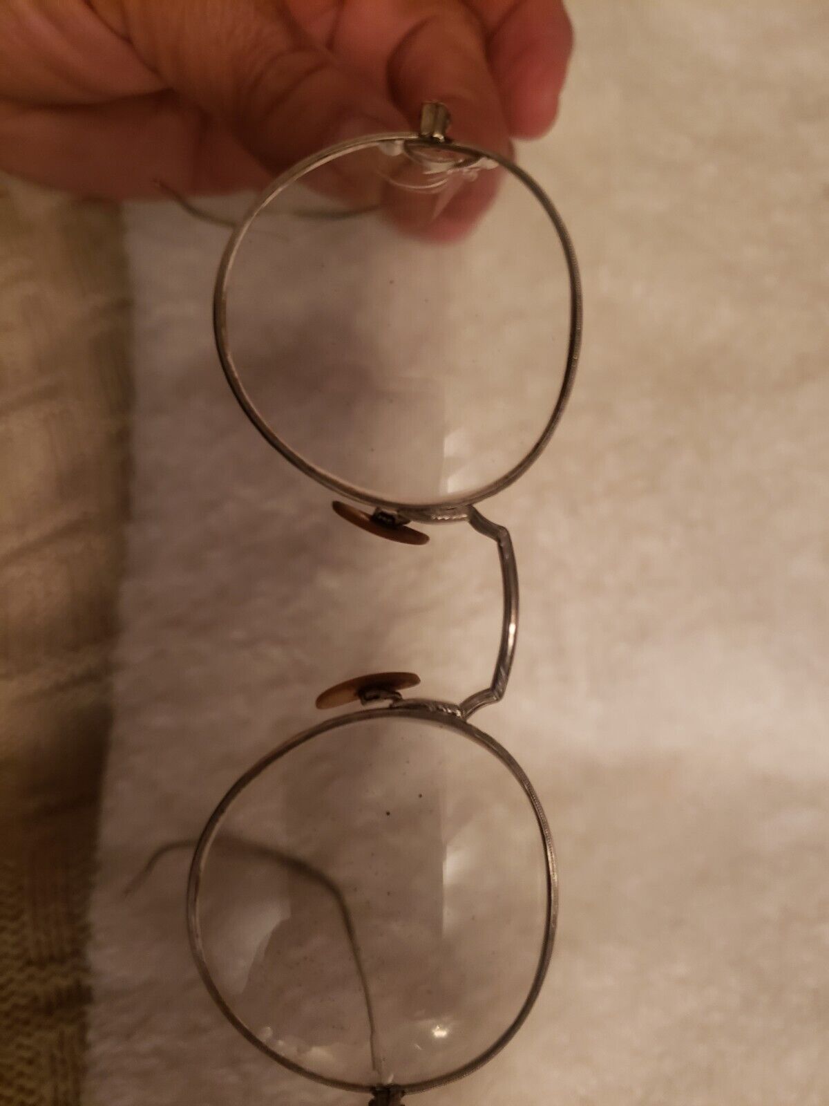 vintage round glasses 1/10 12kt white gold ,gf gl… - image 2