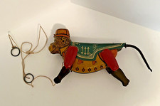 Vintage Rare Mechanical Pull String Climbing Marx Zippo Tin Monkey Toy 10"
