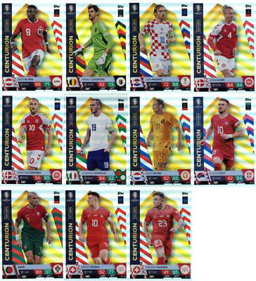 Topps Match Attax UEFA EURO 2024 - ALLE 11 CENTURION CC Trading Cards (KOMPLETT)