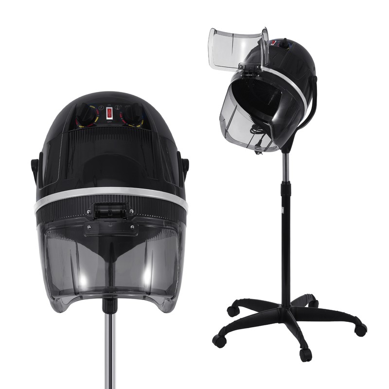 Rolling Salon Hair Dryer Bonnet Hood Hot Perm Adjustable Height