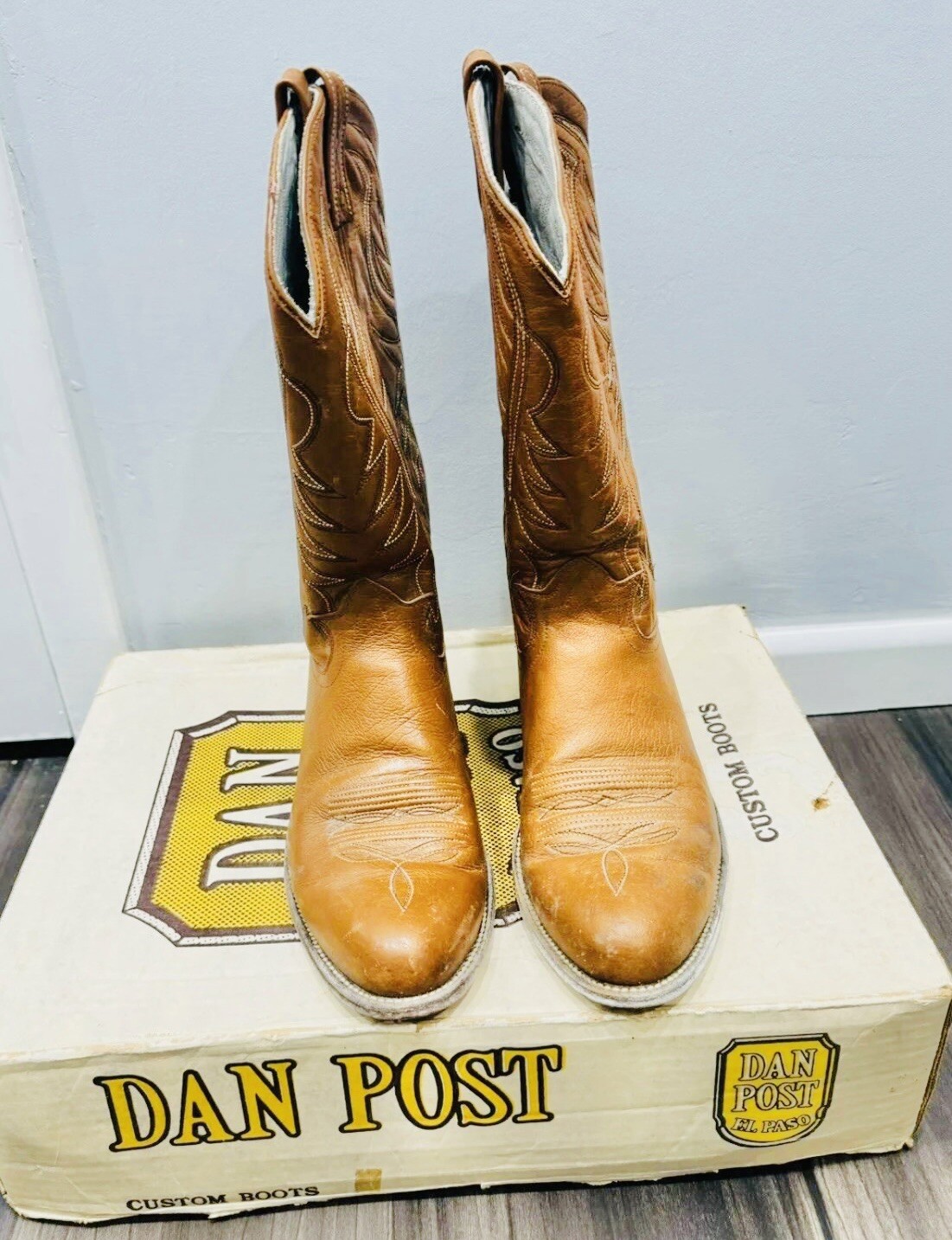 70’s DAN POST EL PASO boots gold buffalo Custom men 12 D Vintage