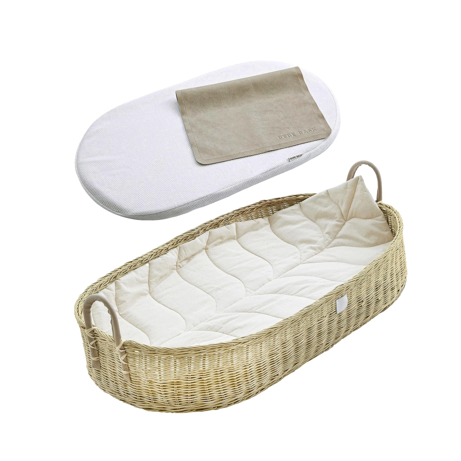 Premium Baby Changing Basket - Handmade Natural Rattan Moses Basket - Luxury ...