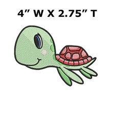 Sea Turtle Iron On Patch Embroidered Applique - Ocean / Sea / Kids / Baby Crafts