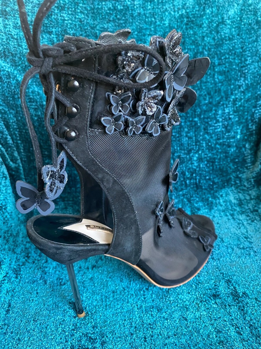 Sophia Webster Harmony Suede Mesh Butterfly Booties/size 40