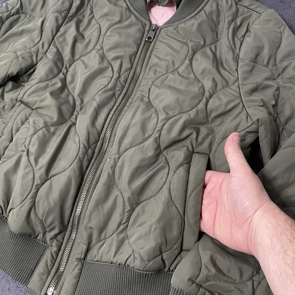 Chaqueta Bomber Banana Republic Mujer S Verde Manga Larga Cremallera Completa Acolchada DEFECTUOSA Foto 2 de 4