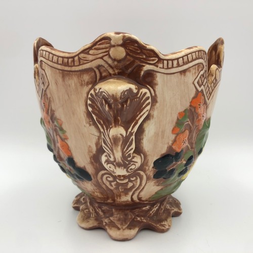 yellow Hummingbird Planter Pot Bowl Vase Cache Vintage Double Handed 3D Sign - Picture 4 of 15
