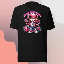 Valentine Big Tall Sm Bear Roses  Holiday Love Graphic Tee Shirt Pro Club Shaka