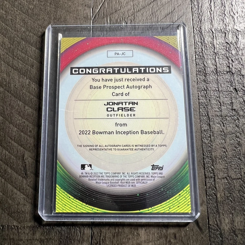 2022 Bowman Inception Jonatan Clase Fuschia 066/200 Auto - Mariners - Image 4 of 4