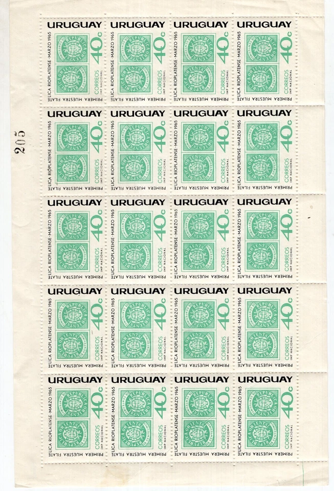 URUGUAY, 2 PLACAS, 1965, LA AZUL ES A PRUEBA DE IMPERFORACIONES, MNH Foto 2 de 2
