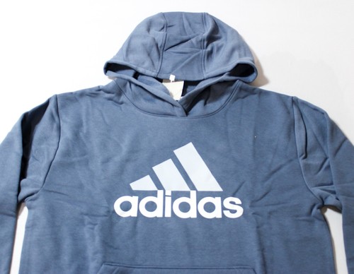 Adidas Boy's Fleece Essential Pullover Hoodie JL3 Light Navy Large NWT - Picture 2 of 4