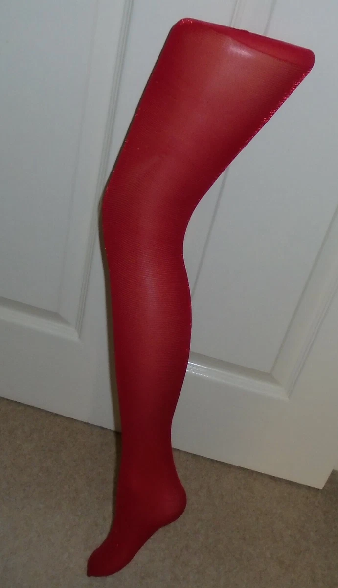 1x Pair Of Girls Red Fine Glitter Sparkly Tights Fancy Party Dance