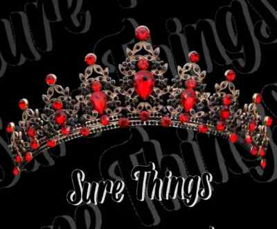 Vintage baroque Red Crown Dark tiara goth bronze wedding 