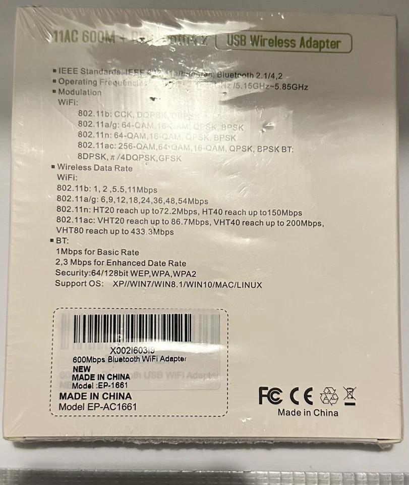 EDUP 11AC 600M + Bluetooth 4.2 USB Wireless Adapter EP-AC1661 ( NEW ) - Image 2 of 2