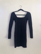 Forever 21 black square neck bodycon mini dress sz S